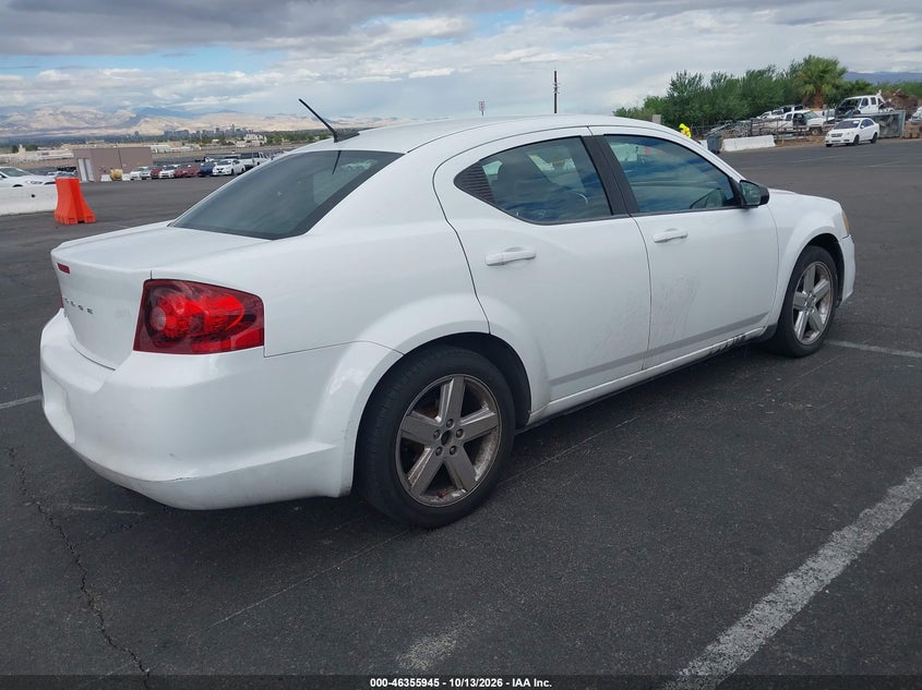 Vin: 1c3cdzab6dn537328, lot: 46856211, dodge avenger se 20134