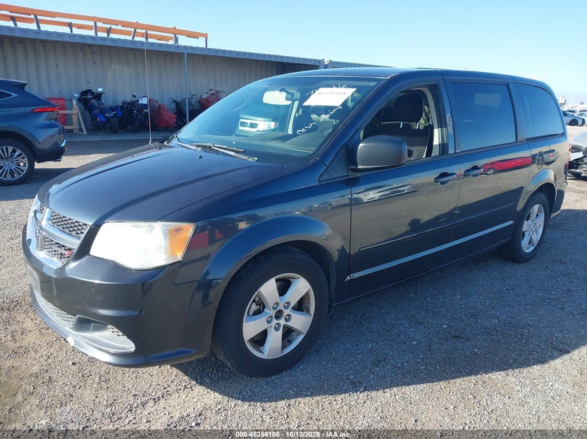 Vin: 2c4rdgbgxdr772208, lot: 46856374, dodge grand caravan se 20132