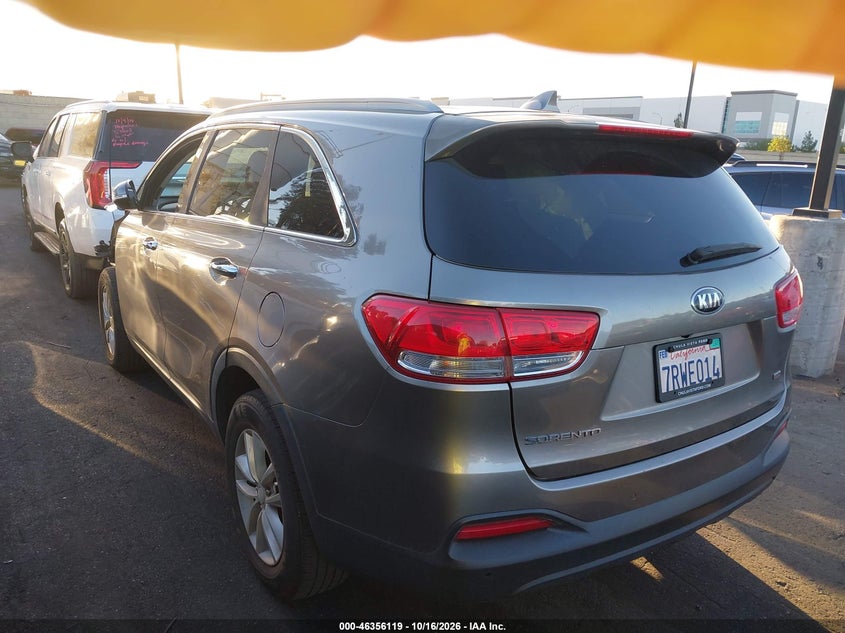 Vin: 5xypg4a31gg154263, lot: 46856385, kia sorento 2.4l lx 20163
