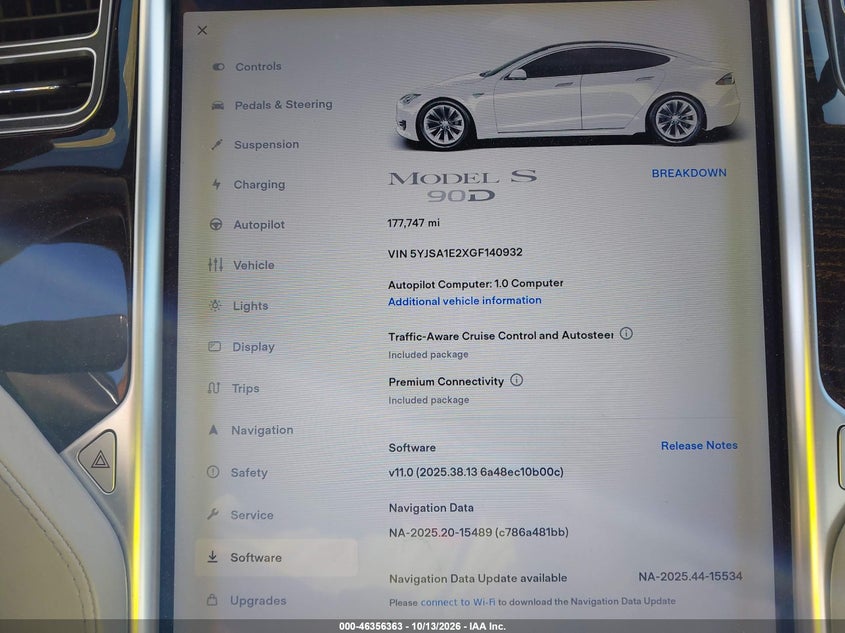 TESLA MODEL S 2016 VIN 5YJSA1E2XGF140932