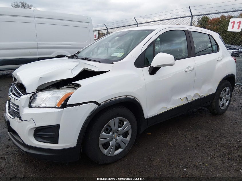 Vin: kl7cjksb8gb762119, lot: 46857001, chevrolet trax 1ls 20162
