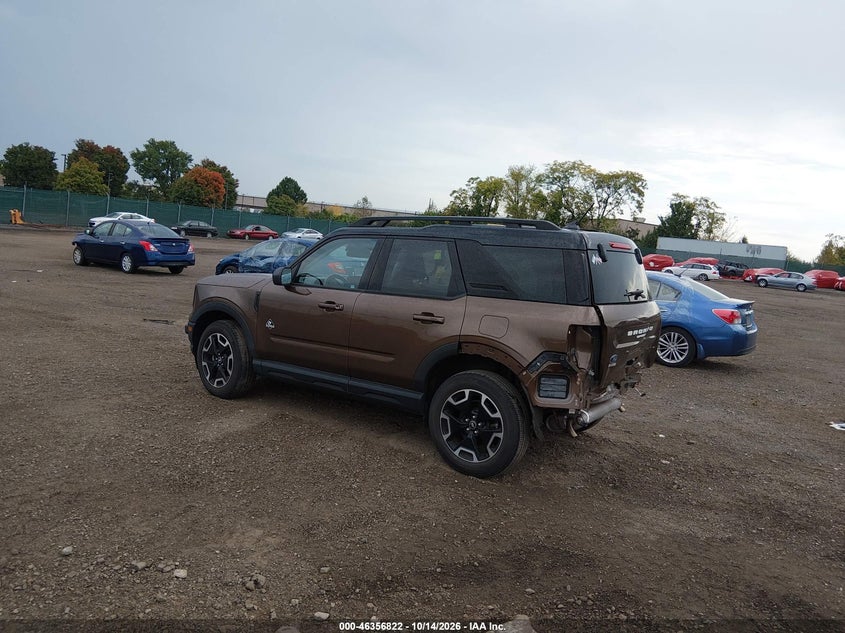 Vin: 3fmcr9c6xnre12470, lot: 46857101, ford bronco sport outer banks 20223