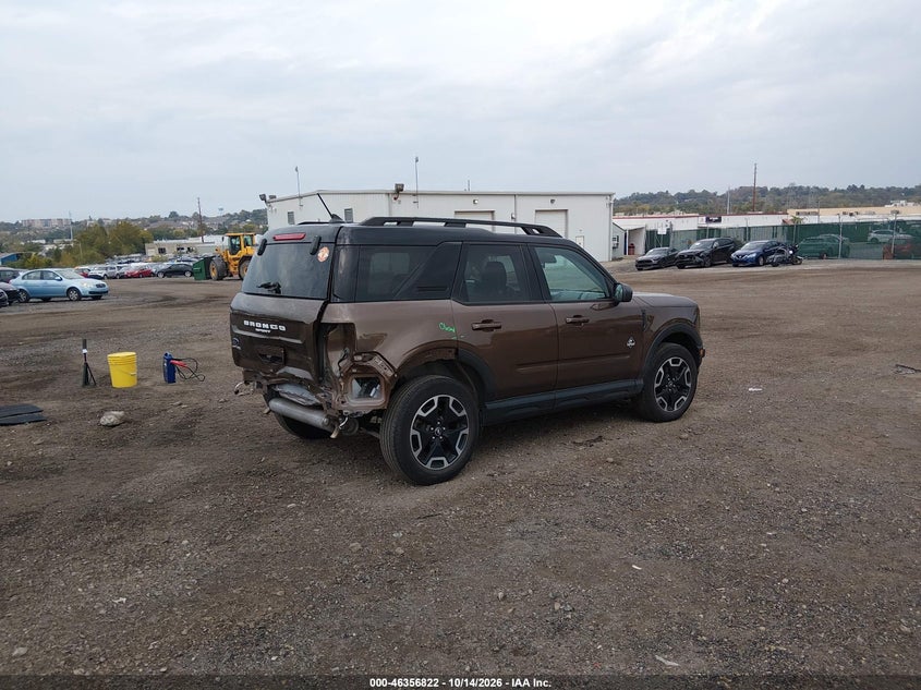 Vin: 3fmcr9c6xnre12470, lot: 46857101, ford bronco sport outer banks 20224