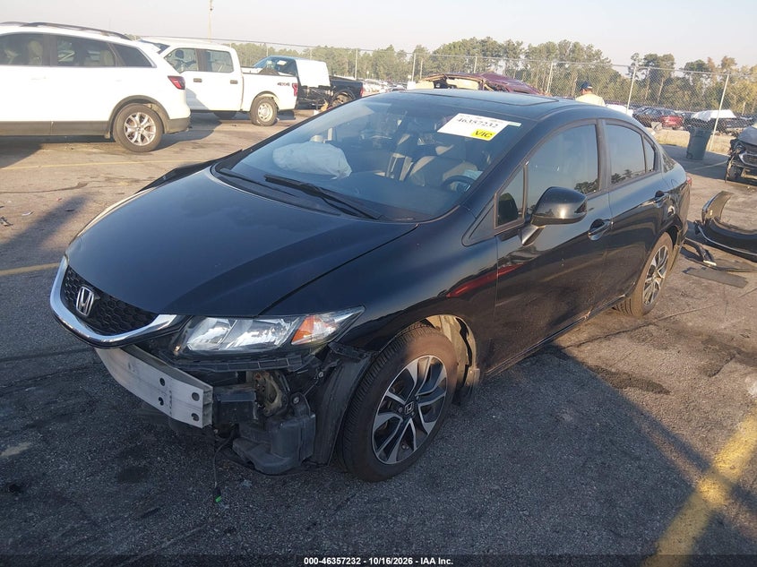 2013 Honda Civic Ex-L, Front End, IAAI, VIN 2HGFB2F96DH512953 — photo 2