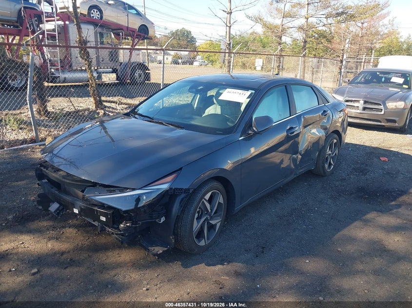 Vin: kmhlp4ag3pu562730, lot: 46857710, hyundai elantra limited 20232