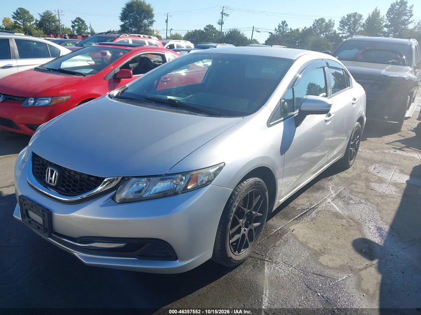 Vin: 19xfb2f56fe286150, lot: 46857831, honda civic lx 20152