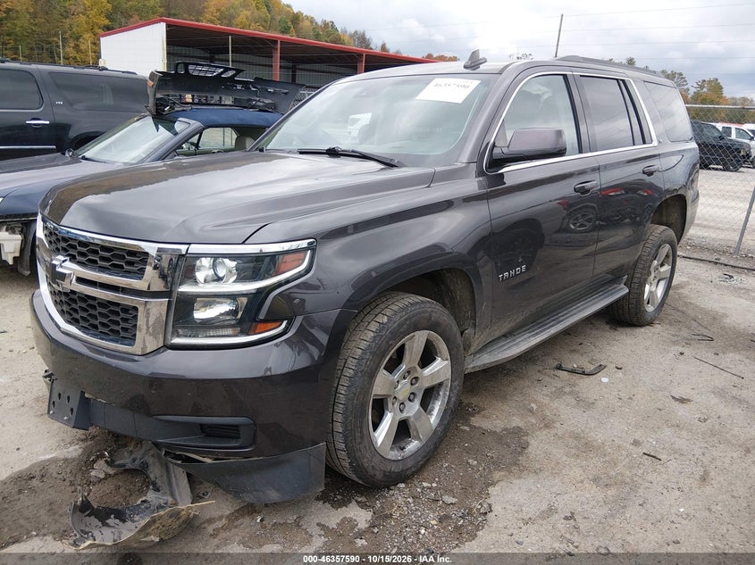 2015 Chevrolet Tahoe Lt, Удар спереди, IAAI, VIN 1GNSKBKC8FR640555 — фото 2