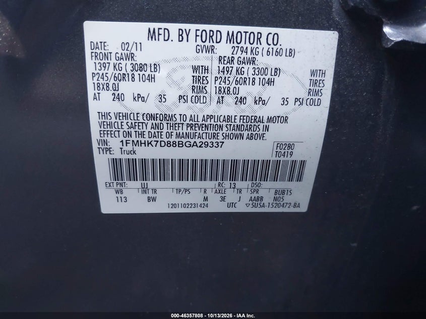 2011 FORD EXPLORER XLT · Фото 9