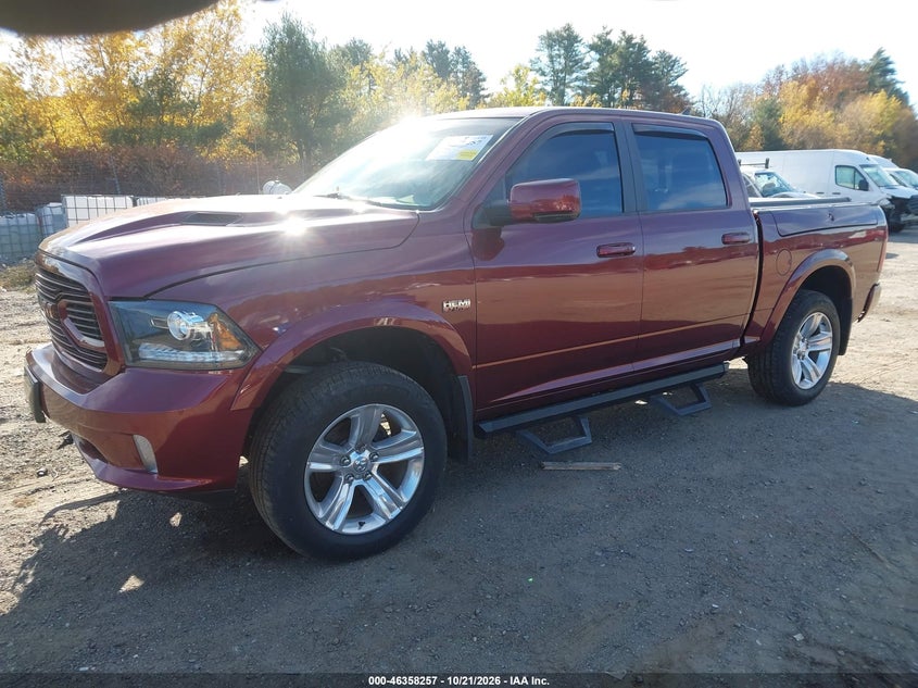 Vin: 1c6rr7mt1js203700, lot: 46858536, ram 1500 sport  4x4 5'7 box 20182