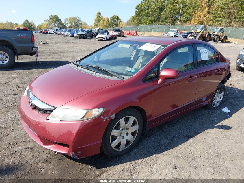 2011 Honda Civic Lx, Левый зад, IAAI, VIN 2HGFA1F54BH542038 — фото 2
