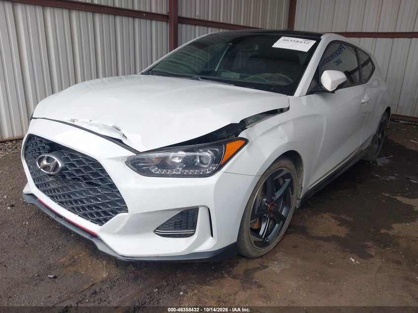 2019 Hyundai Veloster Turbo, Front End, IAAI, VIN KMHTH6ABXKU015864 — photo 2