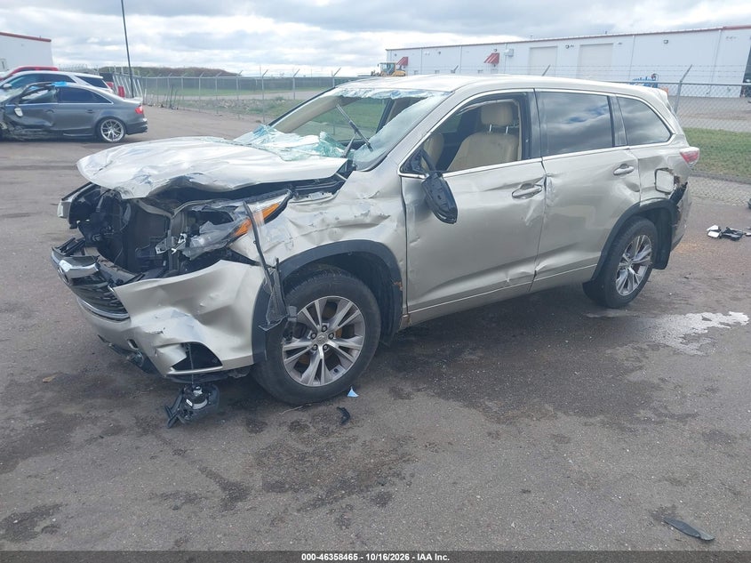 2014 Toyota Highlander Le Plus V6, Front End, IAAI, VIN 5TDBKRFH3ES068902 — photo 2