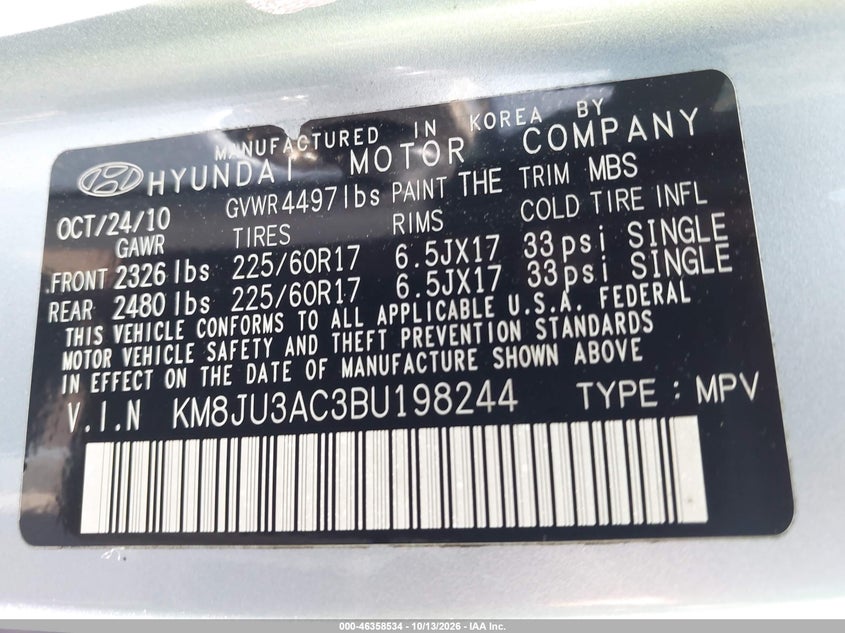 2011 HYUNDAI TUCSON GLS · Фото 9
