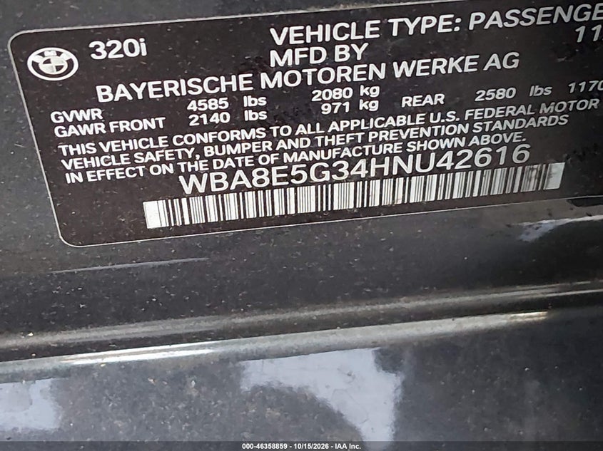 2017 BMW 320I XDRIVE · Фото 9