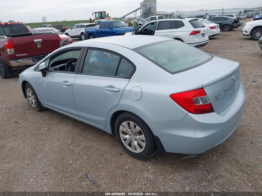 HONDA CIVIC 2012 VIN 19XFB2F50CE033157