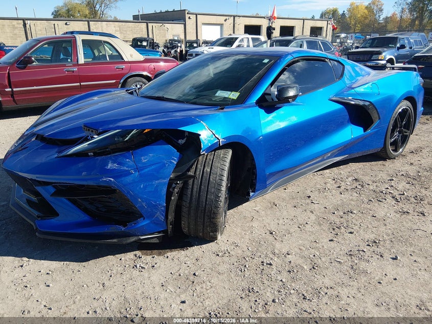 2022 Chevrolet Corvette Stingray Rwd 2Lt, Front End, IAAI, VIN 1G1YB2D46N5109880 — photo 2