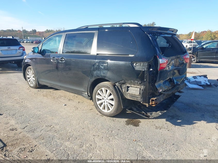 Vin: 5tdjz3dc2hs167159, lot: 46860101, toyota sienna le 7 passenger 20173
