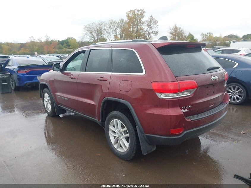 Vin: 1c4rjfag3jc360334, lot: 46860114, jeep grand cherokee laredo e 4x4 20183