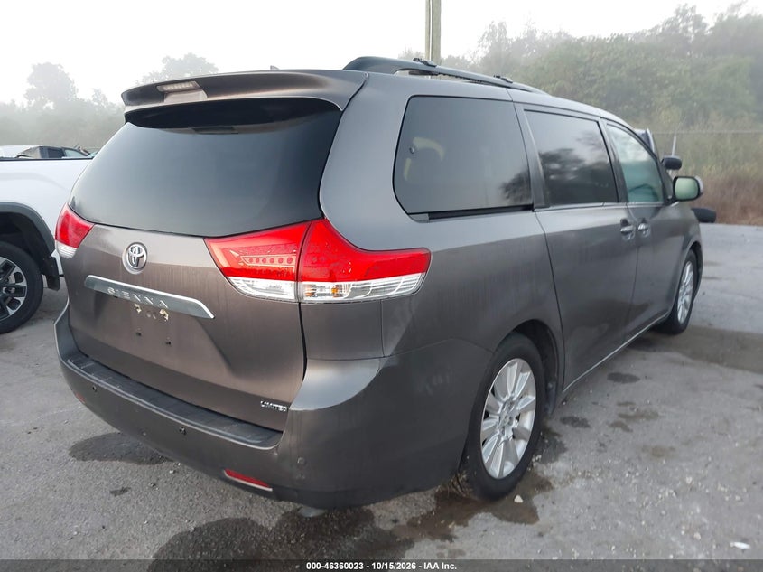 Vin: 5tdyk3dc9bs042119, lot: 46860301, toyota sienna limited v6 20114