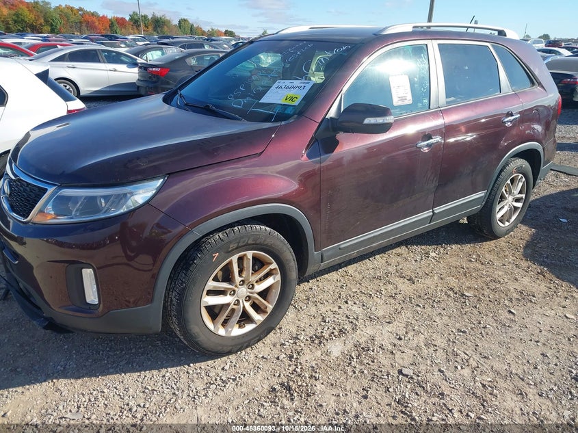 Vin: 5xykt3a66fg581740, lot: 46860372, kia sorento lx 20152