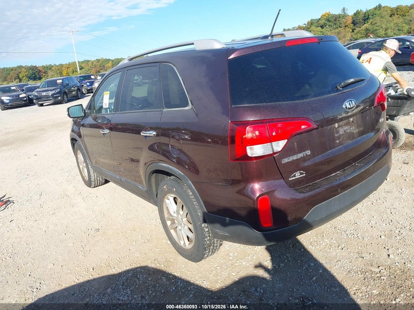 Vin: 5xykt3a66fg581740, lot: 46860372, kia sorento lx 20153