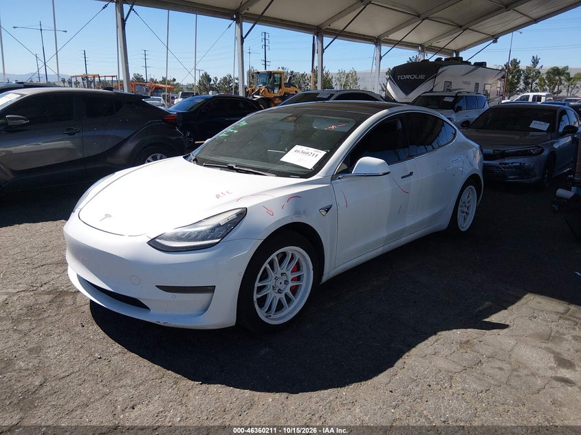 Vin: 5yj3e1eb8kf487127, lot: 46860490, tesla model 3 long range/performance 20192