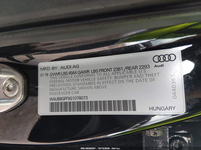 2016 AUDI A3 2.0T PREMIUM · Photo 9