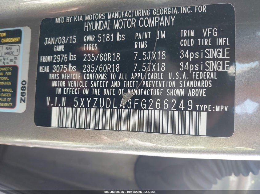2015 HYUNDAI SANTA FE SPORT 2.0L TURBO · Фото 9