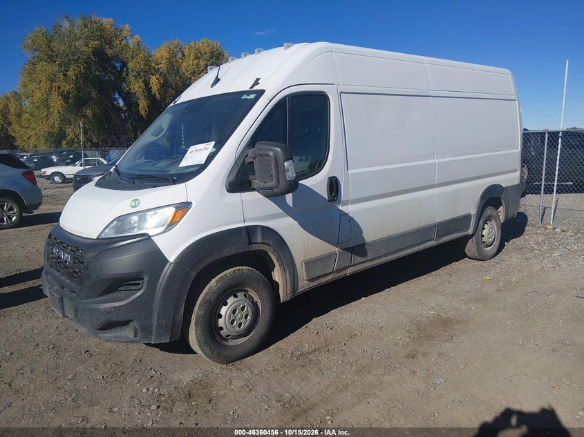 Vin: 3c6lrvdg9pe577867, lot: 46860735, ram promaster 2500 high roof 159 wb 20232