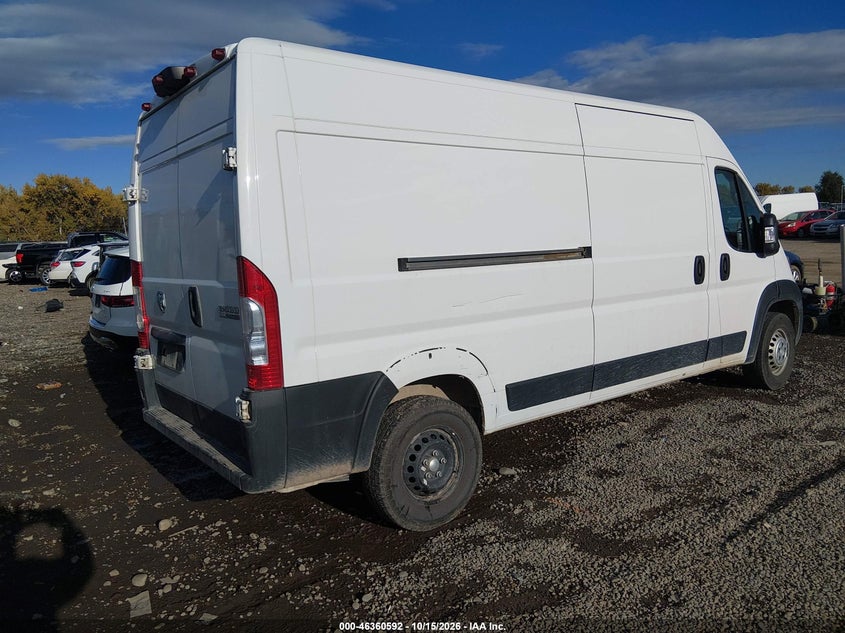 Vin: 3c6mrvhg5se546400, lot: 46860871, ram promaster 3500 tradesman high roof 159 wb w/pass seat 20254