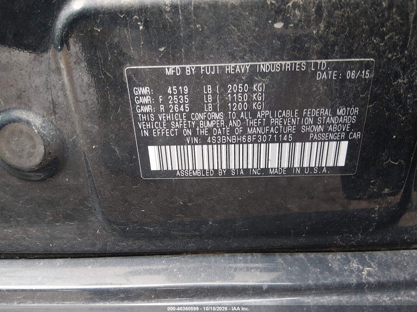 2015 SUBARU LEGACY 2.5I PREMIUM · Фото 9