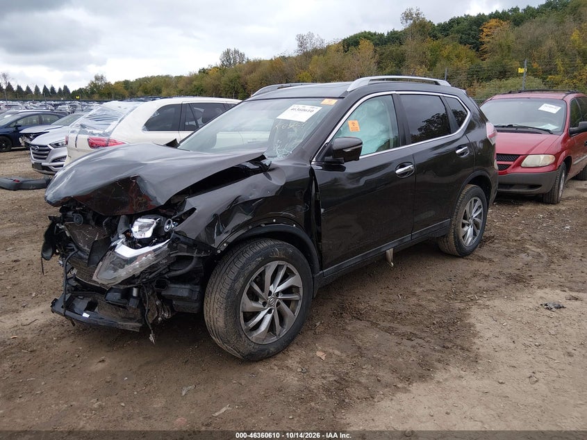 2015 Nissan Rogue Sl, Front End, IAAI, VIN 5N1AT2MV2FC761256 — photo 2