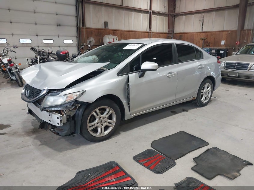 Vin: 19xfb2f56ee201435, lot: 46861045, honda civic lx 20142