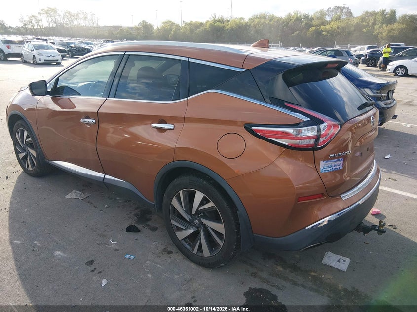 Vin: 5n1az2mh3hn156713, lot: 46861281, nissan murano platinum 20173