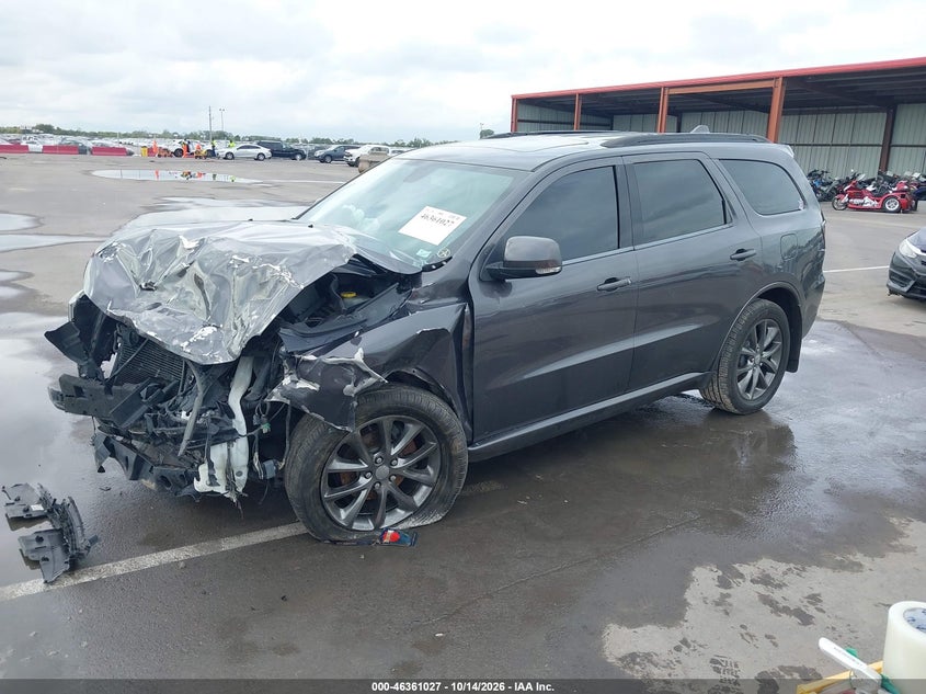 Vin: 1c4rdjdgxhc601290, lot: 46861306, dodge durango gt awd 20172