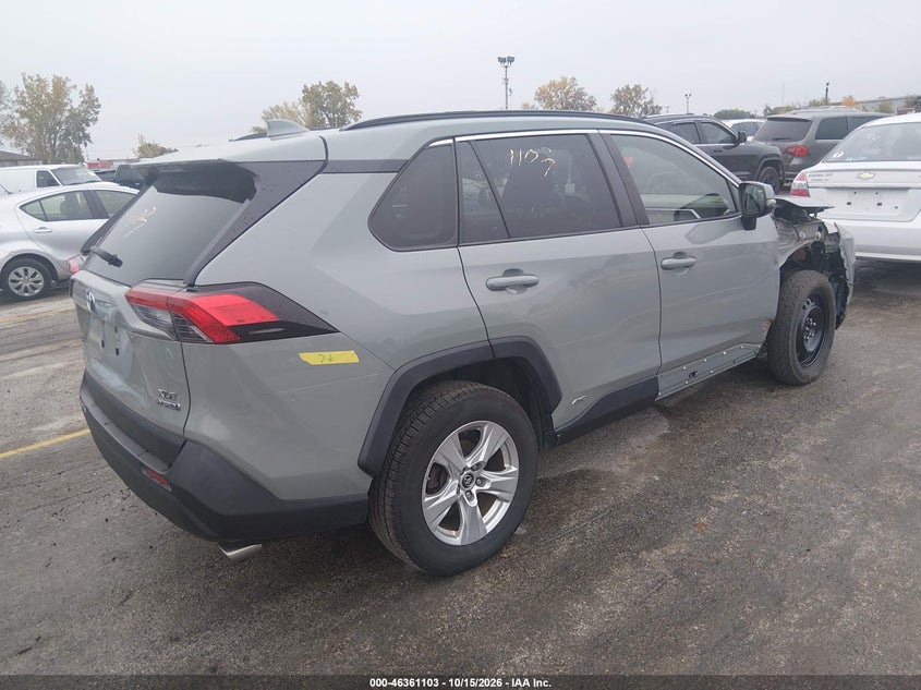 Vin: jtmrwrfvxkd013427, lot: 46861382, toyota rav4 hybrid xle 20194