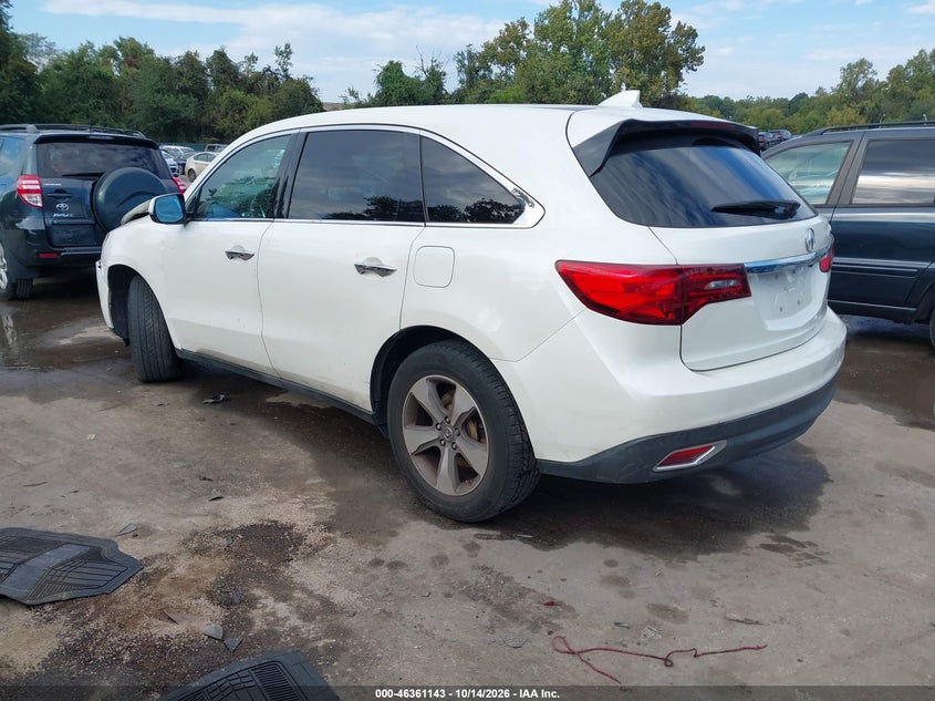 Vin: 5fryd4h20eb041188, lot: 46861422, acura mdx 20143