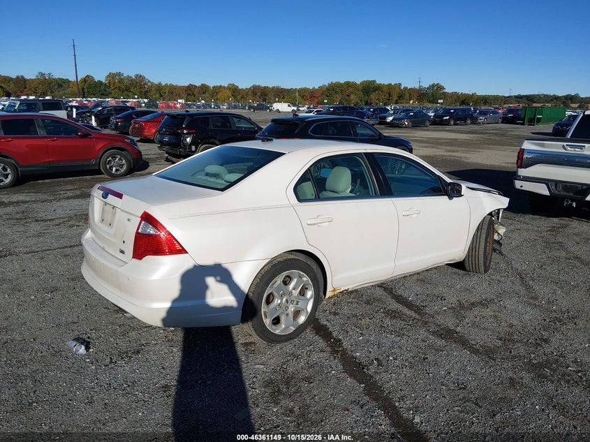 Vin: 3fahp0hgxar138264, lot: 46861428, ford fusion se 20104