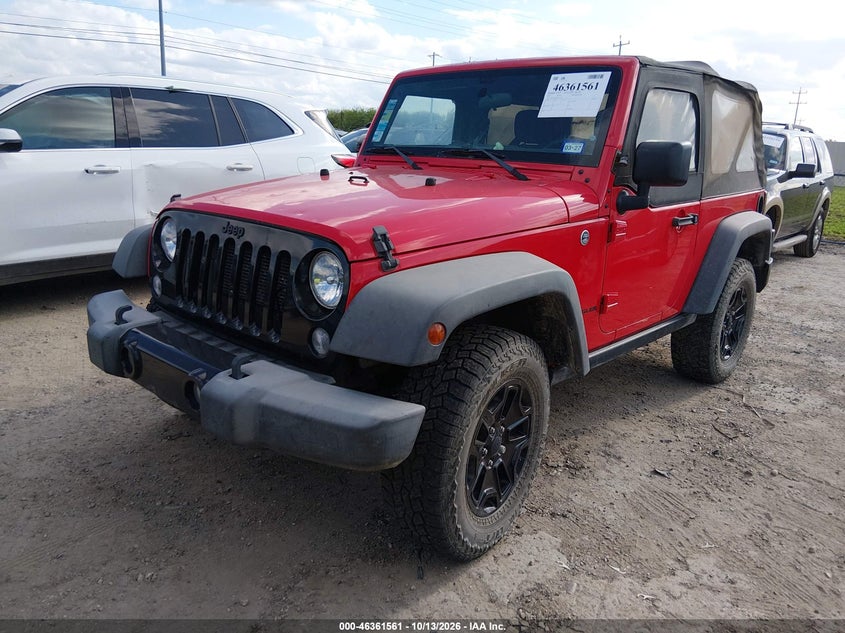 2017 Jeep Wrangler Willys Wheeler 4X4, Обычный износ, IAAI, VIN 1C4GJWAGXHL710172 — фото 2
