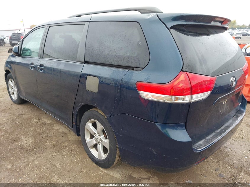 Vin: 5tdkk3dc6bs050930, lot: 46861841, toyota sienna le v6 20113