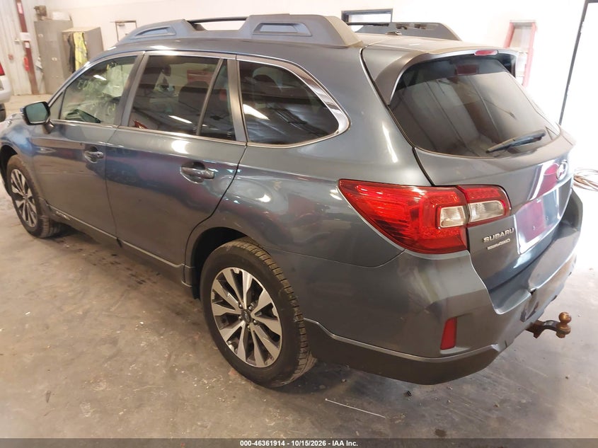 Vin: 4s4bsblcxf3290514, lot: 46862193, subaru outback 2.5i limited 20153