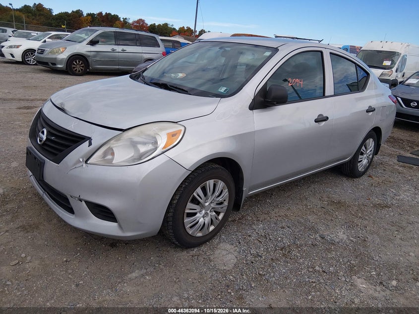 2013 Nissan Versa 1.6 S+, Удар спереди, IAAI, VIN 3N1CN7AP6DL844848 — фото 2