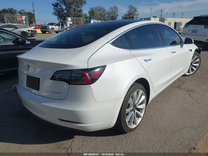 Vin: 5yj3e1eb2jf185752, lot: 46862386, tesla model 3 long range/performance 20184