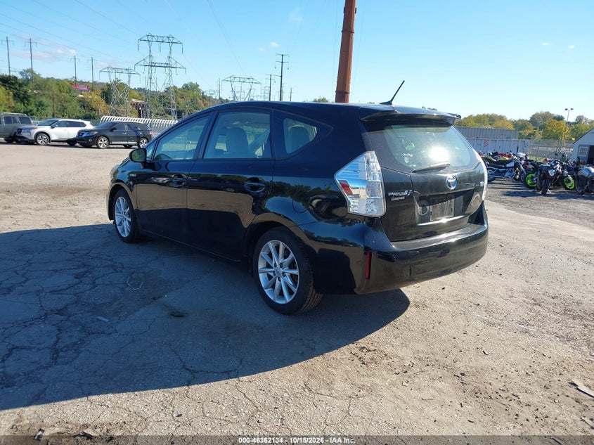 Vin: jtdzn3eu2c3076702, lot: 46862414, toyota prius v five 20123