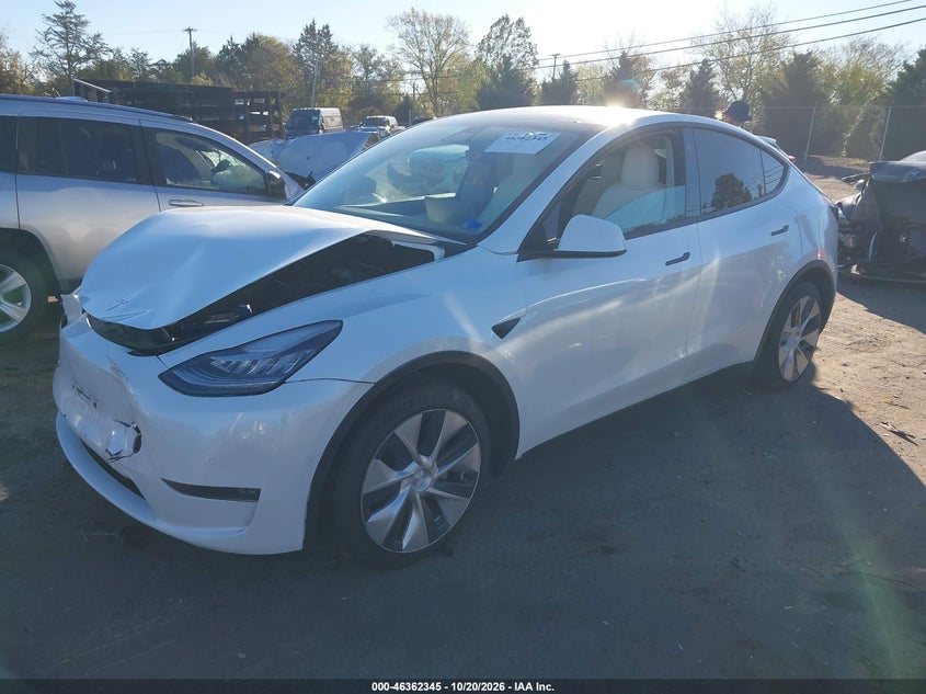 2021 Tesla Model Y Long Range Dual Motor All-Wheel Drive, All Over, IAAI, VIN 5YJYGDEE4MF085278 — photo 2