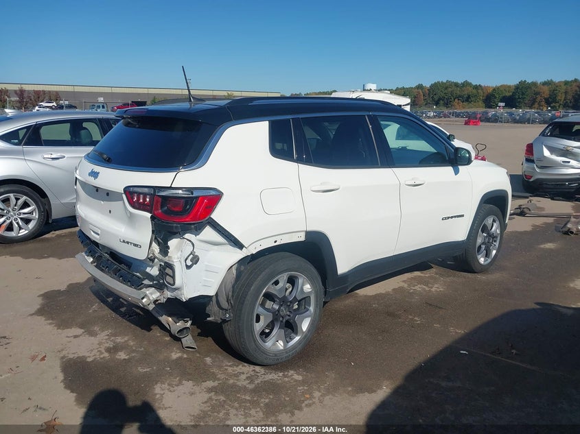 Vin: 3c4njdcb9mt549793, lot: 46862669, jeep compass limited 4x4 20214