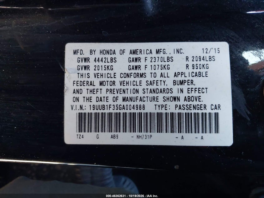 2016 ACURA TLX BASE (DCT) · Фото 9