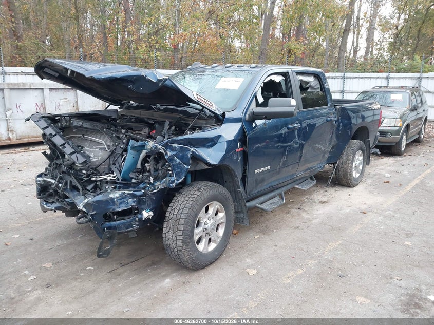 Vin: 3c6ur5dl8mg611184, lot: 46862990, ram 2500 big horn  4x4 6'4 box 20212