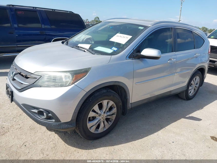 2014 Honda Cr-V Ex-L, Удар спереди, IAAI, VIN 2HKRM3H76EH554751 — фото 2