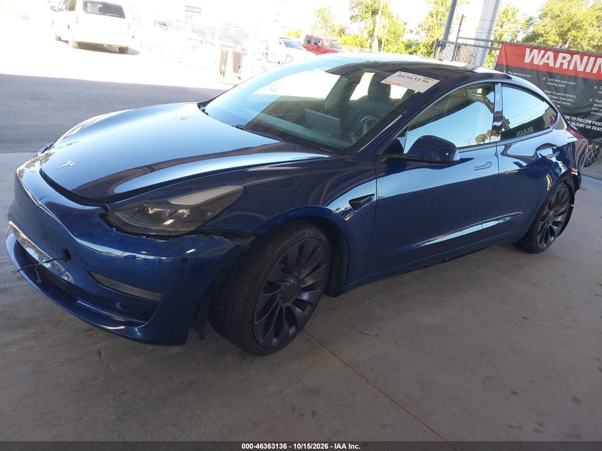 Vin: 5yj3e1ec0mf024300, lot: 46863436, tesla model 3 performance dual motor all-wheel drive 20212